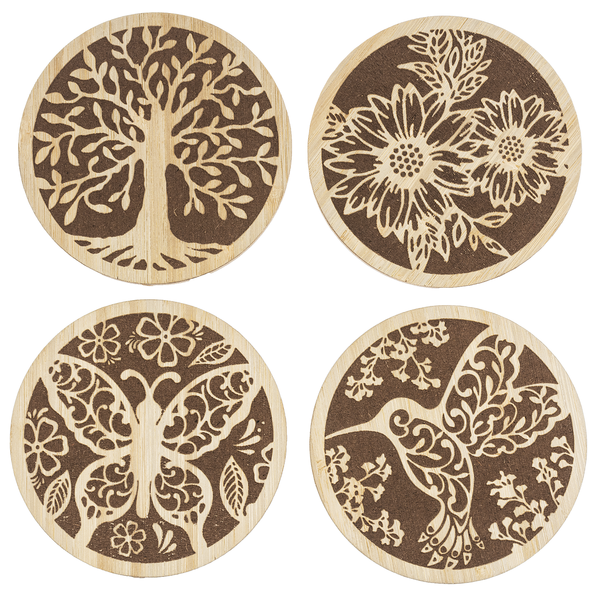 Flower of Life Drink Coasters - Set of 4 - LaserTrees